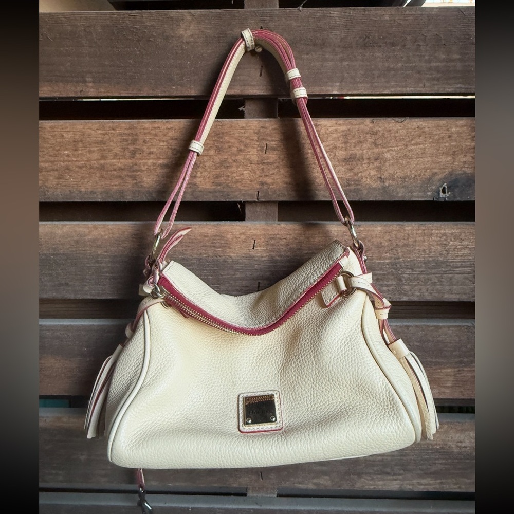 Dooney & Bourke Cream and Pink Shoulder Bag
